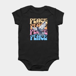 Dove of peace, repeated words Baby Bodysuit